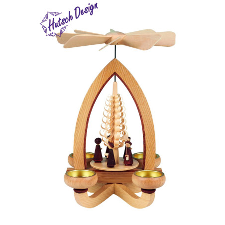Teelichtpyramide mit Kurrende 28cm