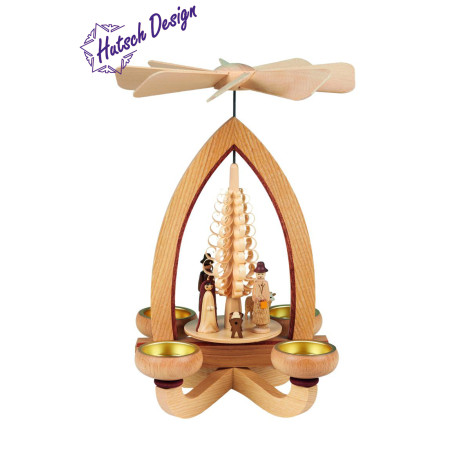 Teelichtpyramide mit Christi Geburt 28cm