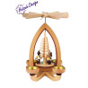 Teelichtpyramide mit Wintersportler 28cm