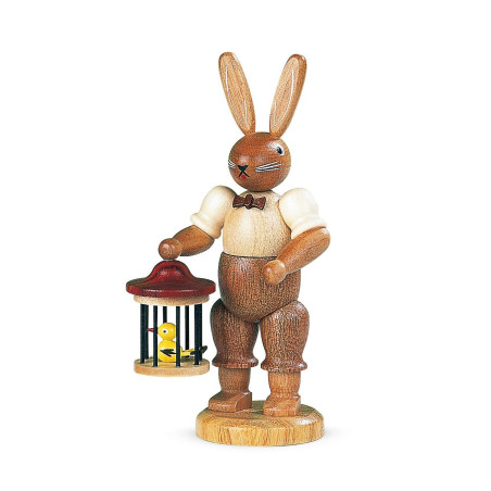 Hase mit Vogelkäfig
