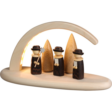 Bogen natur LED beleuchtet Weihnachtssänger 13 x24 x10cm