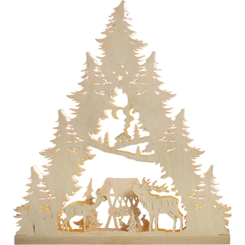 Lichterspitze 7 flg. Hirschfamilie 38,0 x 43,0 x 4,5 cm