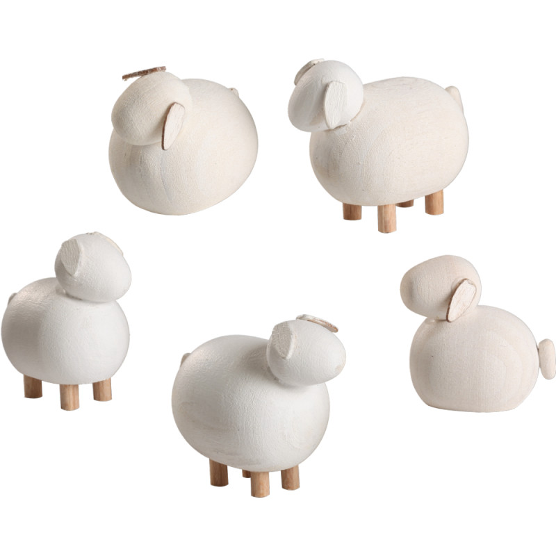 Schafe 5 teilig 3,5 x3,5 x2cm