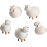 Schafe 5 teilig 3,5 x3,5 x2cm