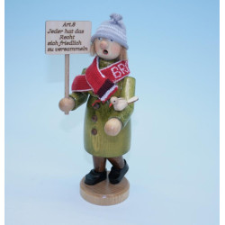 Räuchermann Spaziergaenger Demonstrant 17cm