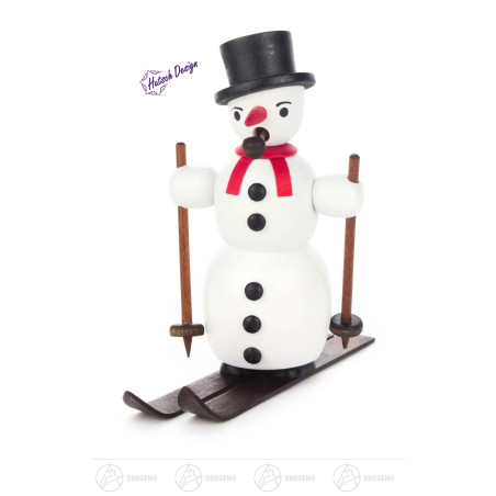Rauchmann Schneemann auf Ski weiß