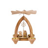 Teelichtpyramide mit Eule Geschenk / Schneekristall