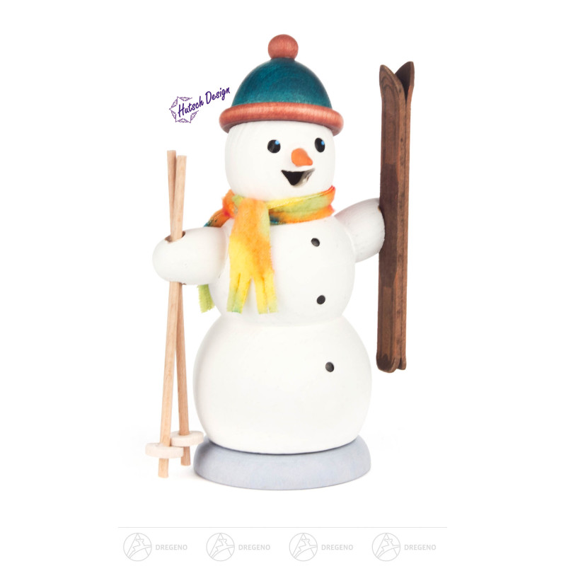 Rauchmann Schneemann mit Ski