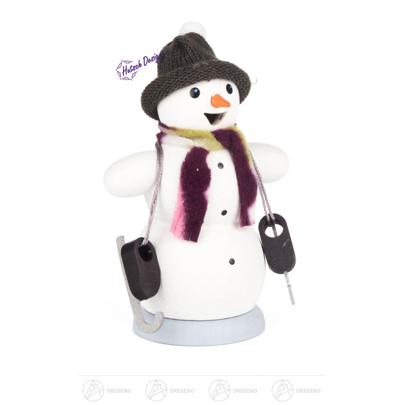 Rauchmann Schneemann mit Schlittschuhen