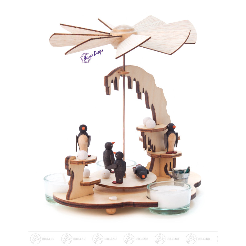 Pyramide mit Pinguinen  für Teelichter
