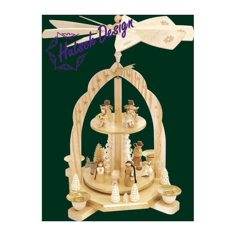 Pyramide 2-st. Geburt mit Engeln  31 cm