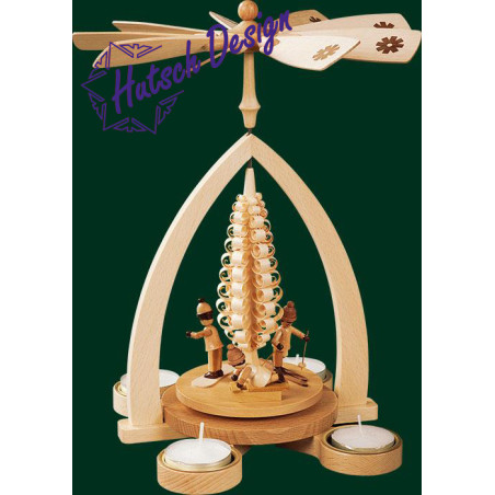 Pyramide Winterkinder für Teelichte  28 cm