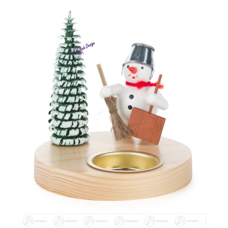 Teelichthalter Schneemann mit Schippe
