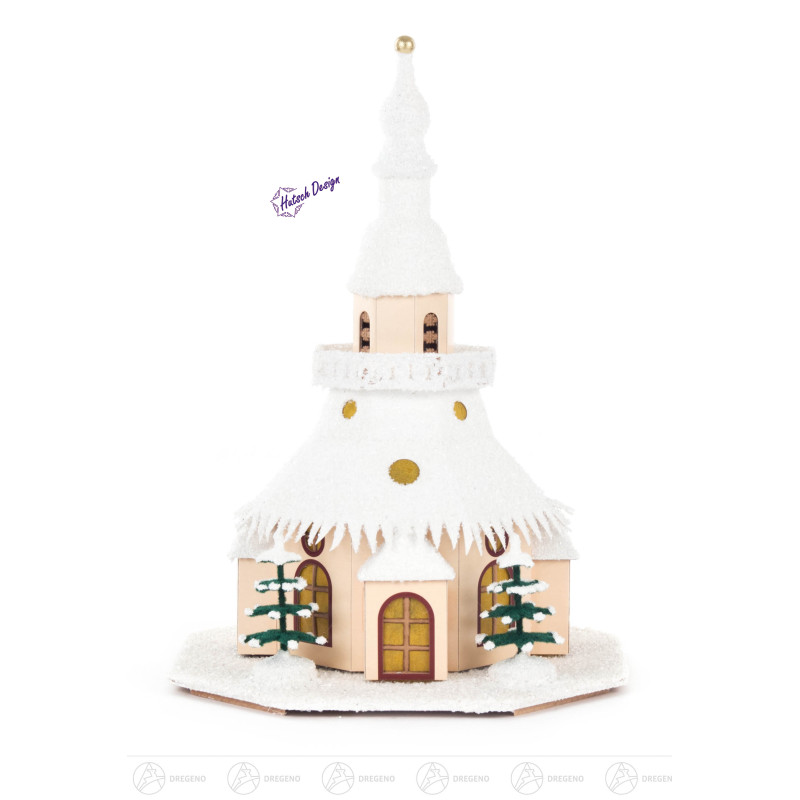 Lichterhaus Seiffener Kirche klein  elektr. Beleuchtung