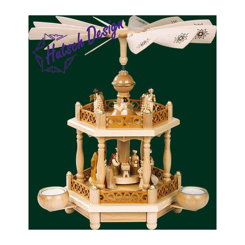 Pyramide 1-st. Christi Geburt für Teelichte  35 cm