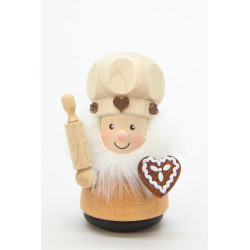 Wackelmännchen Zuckerbäcker natur  8,0 cm