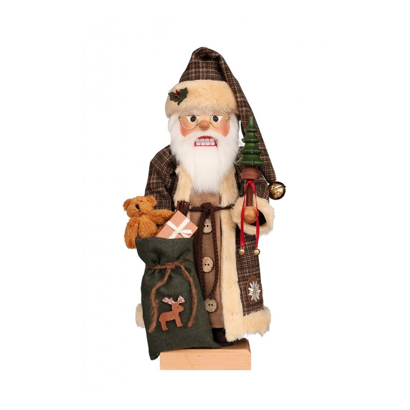 Nussknacker Weihnachtsmann braun kariert