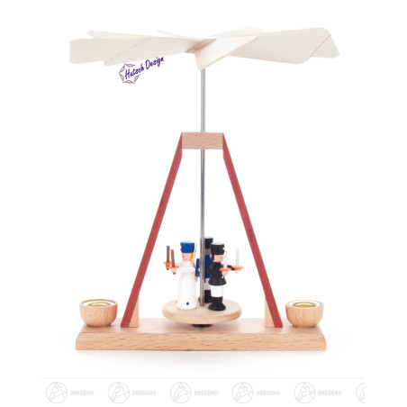 Miniatur Pyramide mit Engel  Bergmann und Nussknacker