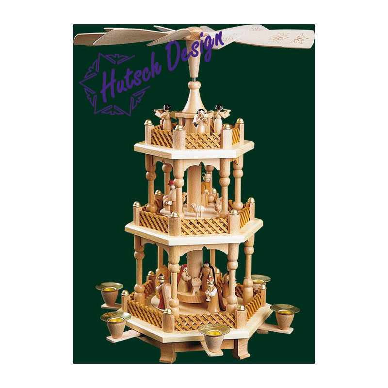 Pyramide Christi Geburt 2-st., natur  40 cm
