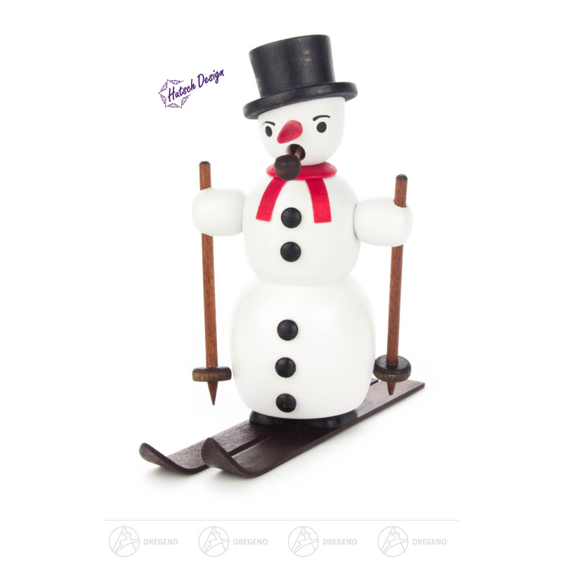 Rauchmann Schneemann auf Ski weiß