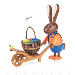 Hase mit Schubkarre farbig