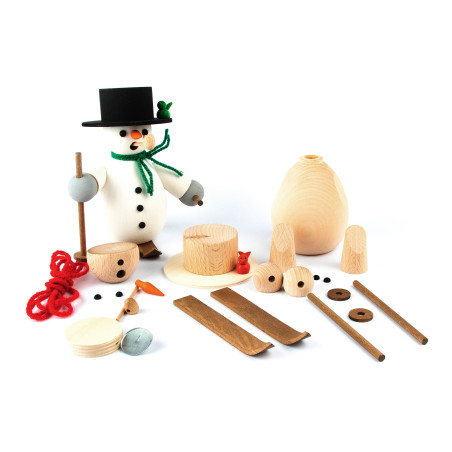 Bastelset Räuchermann ca. 14cm Schneemann mit Ski