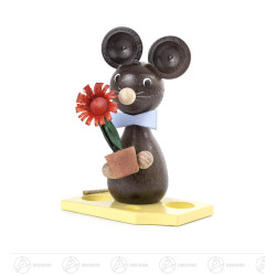 Maus mit Blumentopf