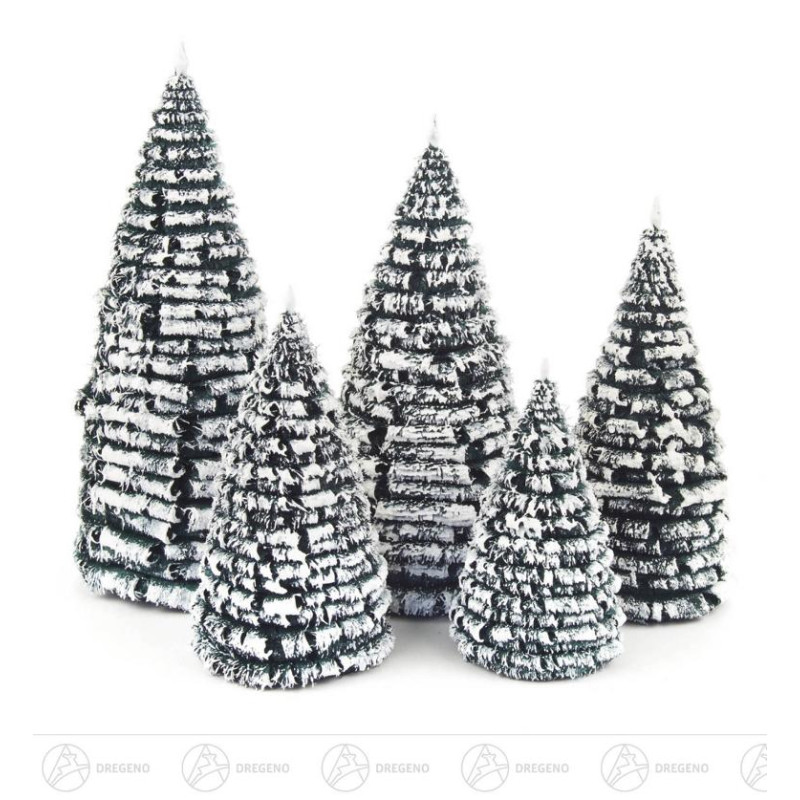 Raureifbäume grün/weiß, 8/10/12/14/16cm (5)