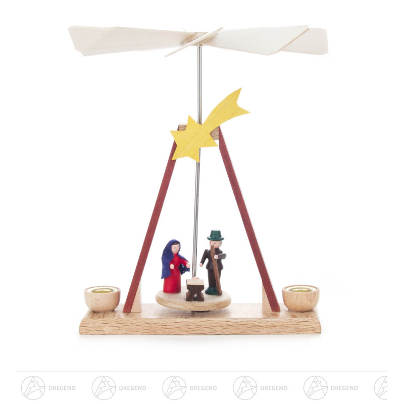 Mini-Pyramide mit Christi Geburt, für Kerzen d10mm