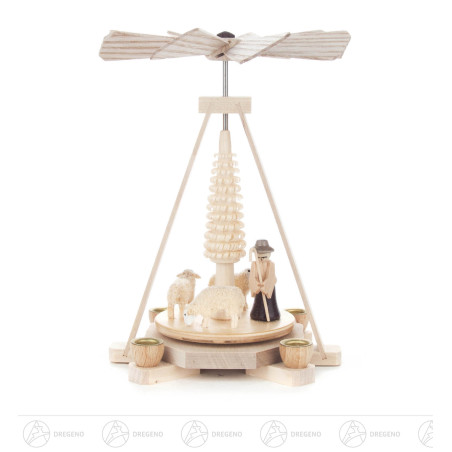 Mini-Pyramide mit Schäferei, für Kerzen d10mm