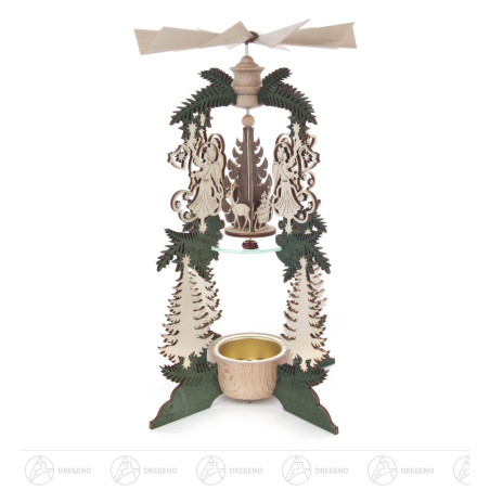 Wärmespiel mit Engeln und Weihnachtsmann, für Teelicht