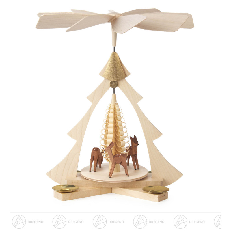 Pyramide mit Rehen, für Kerzen d14mm