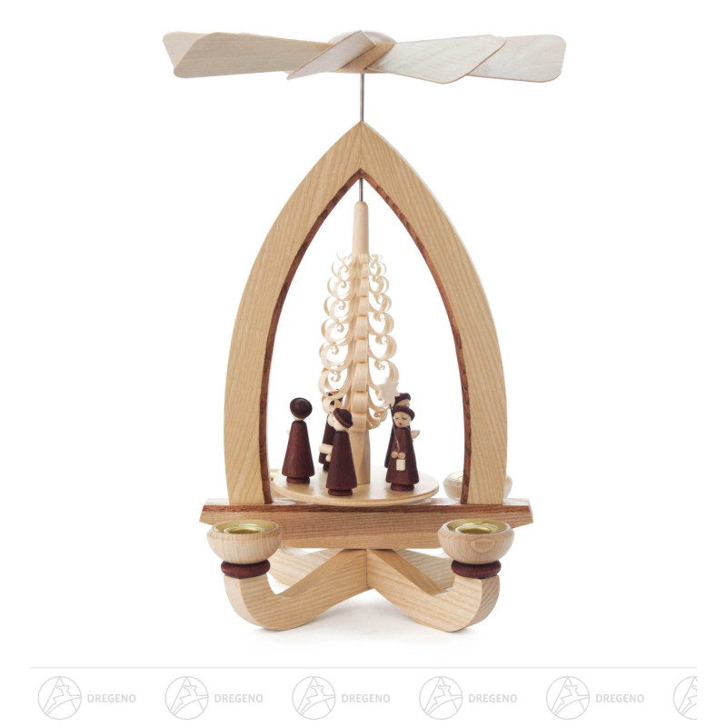 Pyramide mit Kurrende, für Kerzen d14mm