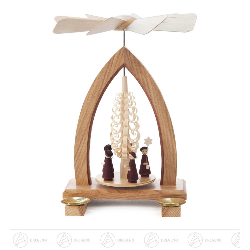 Pyramide mit Kurrende, für Kerzen d14mm