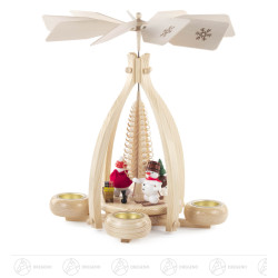 Pyramide mit Schneemännern, für Teelichte