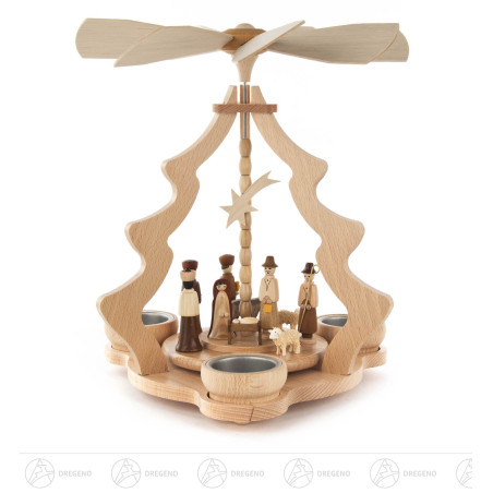 Pyramide mit Christi Geburt, für Teelichte