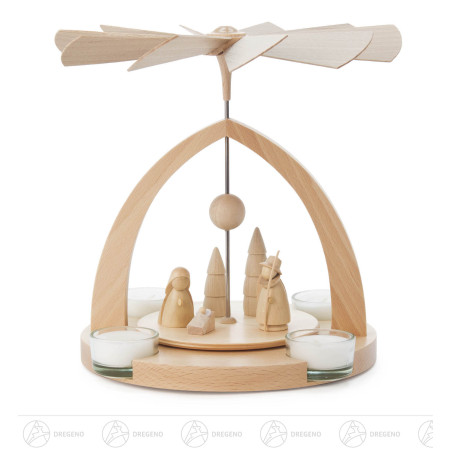 Pyramide mit Christi Geburt, für Teelichte