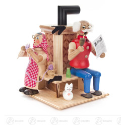 Räuchermann Opa mit Oma am Räucherofen