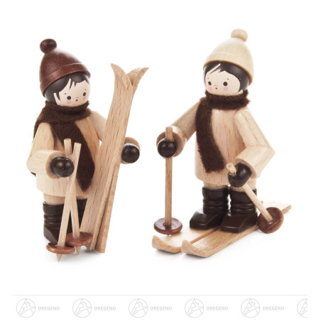 Kinder mit Ski natur (2)