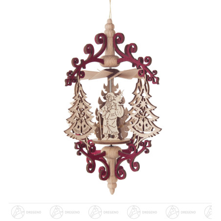 Wärmespiel Rollspan Tanne/Weihnachtsmann, zum Hängen