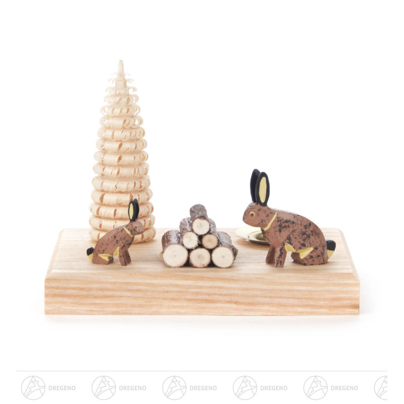 Kerzenhalter mit Hasen, für Kerze d14mm