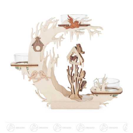 Teelichtkranz Vogelhaus