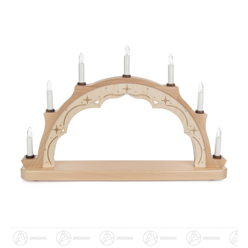 Schwibbogen ohne Bestückung, elektrisch beleuchtet