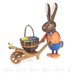 Hase mit Schubkarre farbig