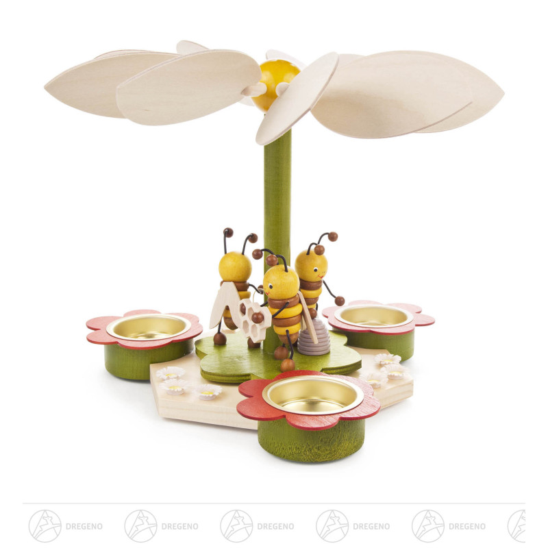 Pyramide mit Bienen, für Teelichte