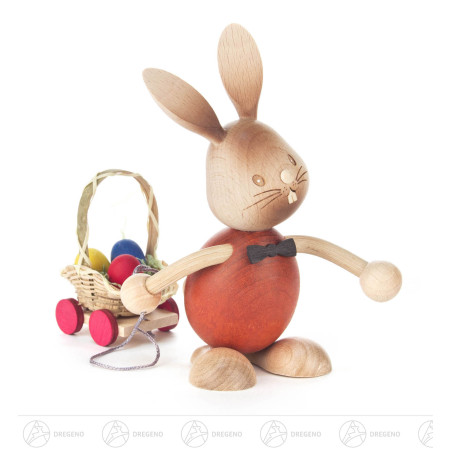 Hase Stupsi mit Eierwagen
