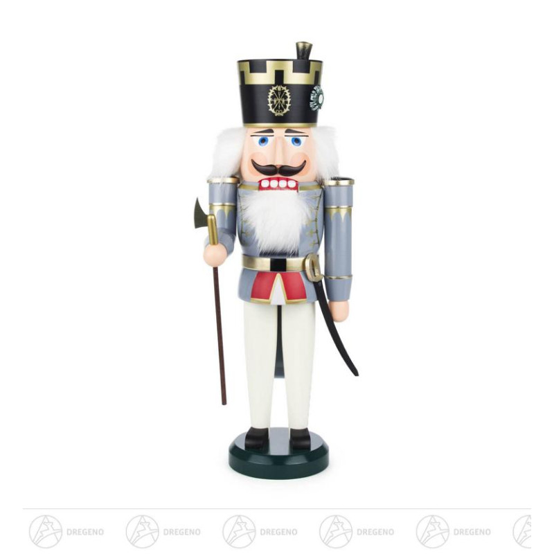 Nussknacker Bergmann Offiziant grau-weiß, 38cm