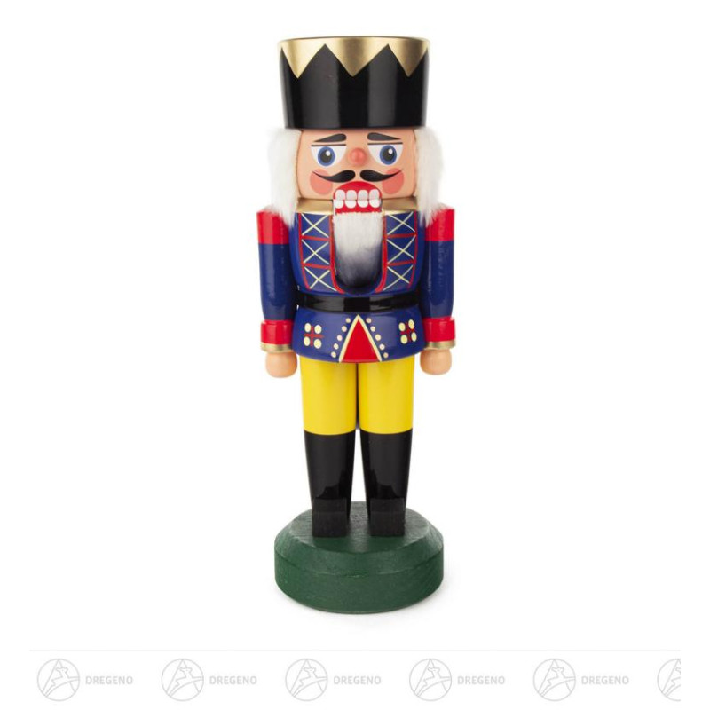 Nussknacker König blau-gelb, 21cm