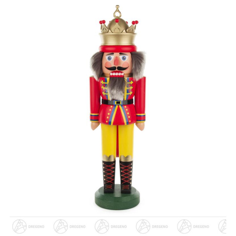 Nussknacker König mit Krone rot/matt 43cm
