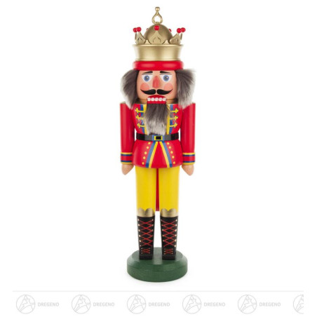 Nussknacker König mit Krone rot/matt 43cm